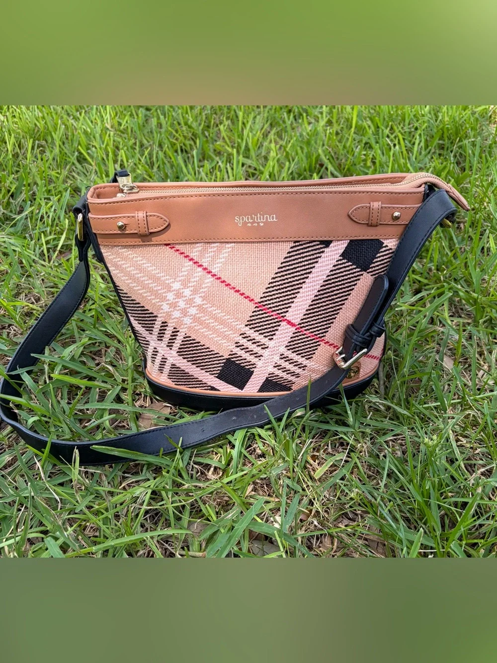 Spartina 449 Daufuskie Nova Plaid Check Shoulder Bag